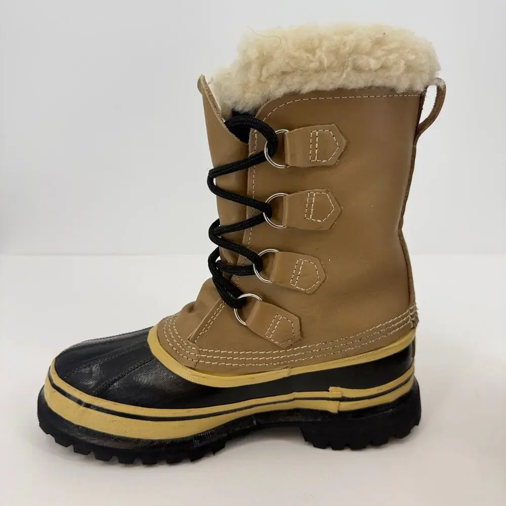 Vintage Sorel Caribou Boots Womens 8 Mens 6 Kaufman Canada Wool Lined Maple Leaf